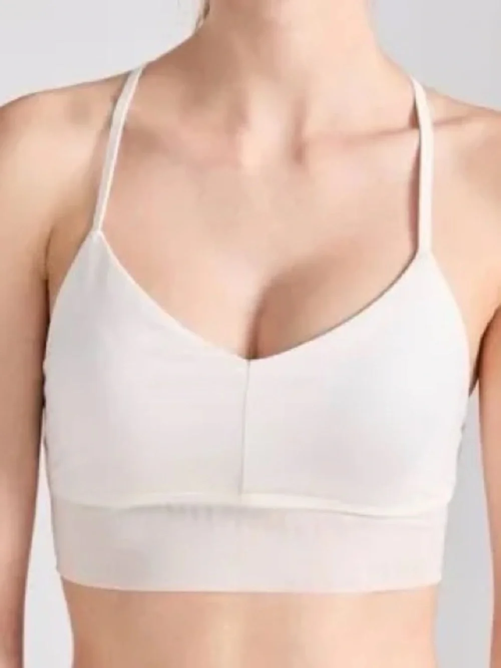 ALO Lavish Bra White Glossy Color Size XS